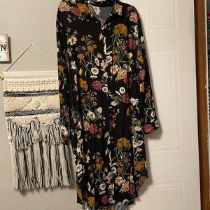 Floral shirt dress